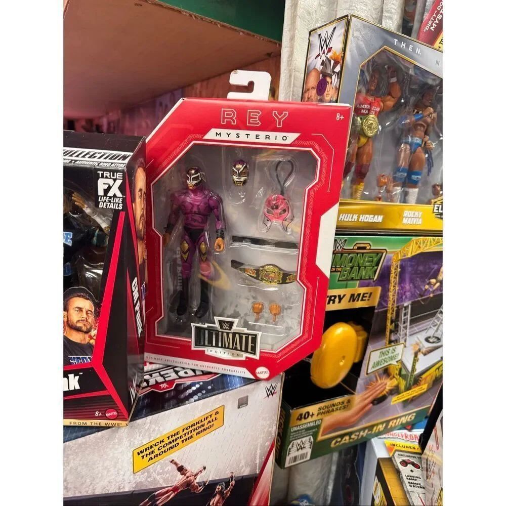 WWE Ultimate Edition Rey Mysterio Action Figure Mattel With Masks & Championship